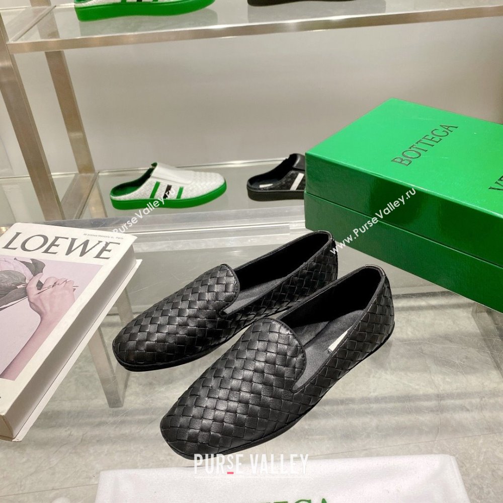 Bottega Veneta Intrecciato Sunday Slippers Loafers Black 2023 (kaola-23103128)