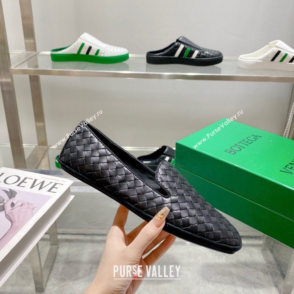 Bottega Veneta Intrecciato Sunday Slippers Loafers Black 2023 (kaola-23103128)