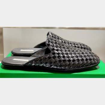Bottega Veneta Intrecciato Fiandra Slippers Patent Black 2023 (kaola-23103122)