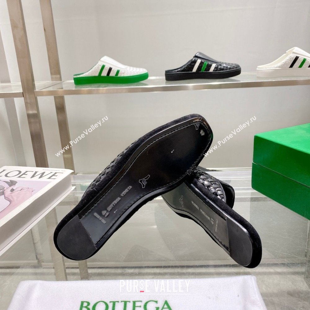 Bottega Veneta Intrecciato Fiandra Slippers Patent Black 2023 (kaola-23103122)