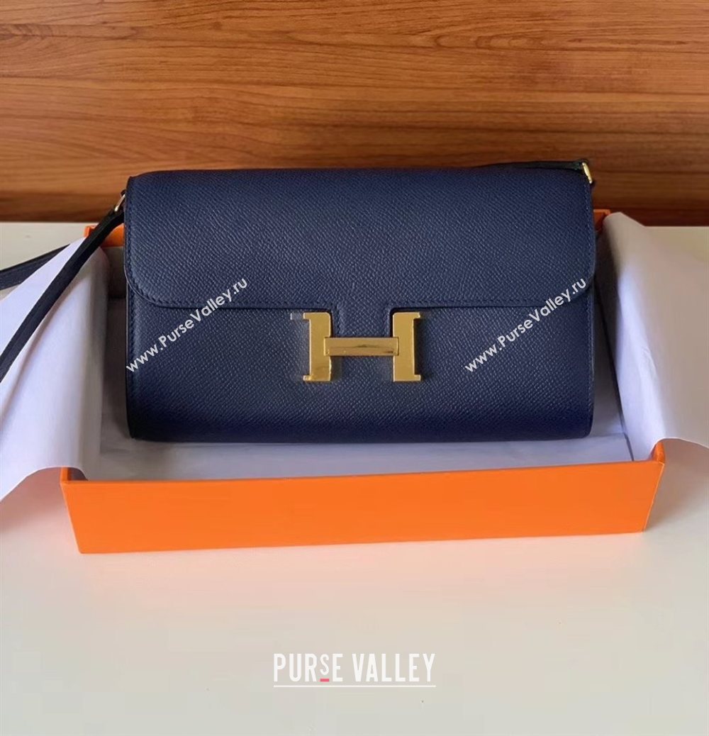 Hermes constance to go bag in epsom leather navy blue (manman-201111-b )