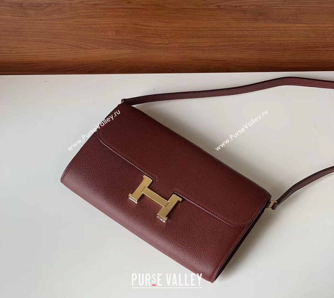 Hermes constance to go bag in epsom leather burgundy (manman-201111-c )