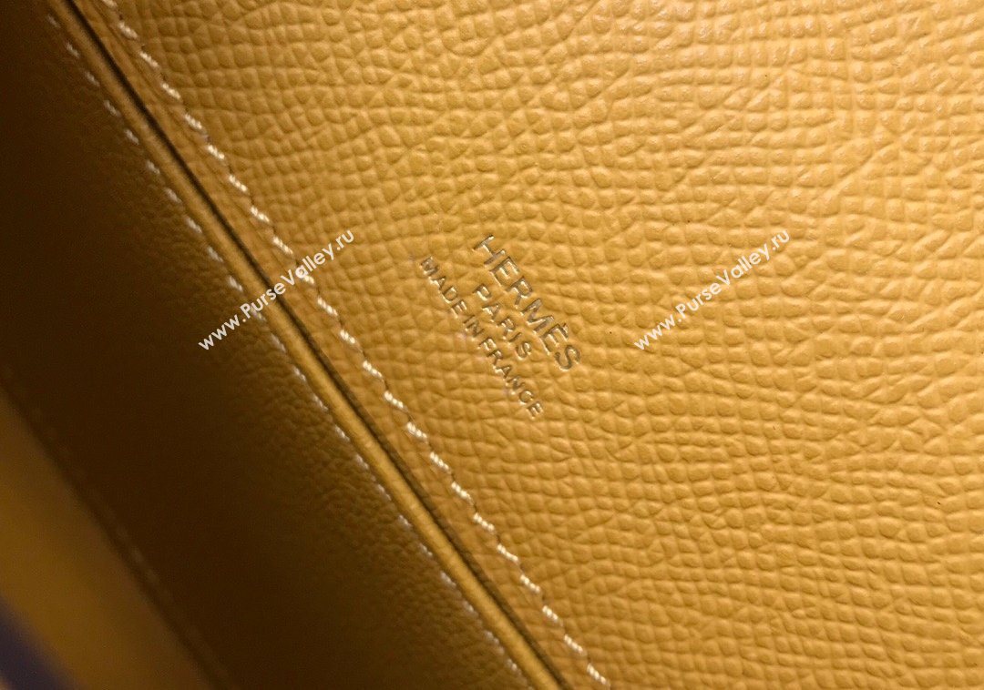 HERMES KELLY 22 EPSOM LEATHER CLUTCH BAG IN YELLOW (FULI-8716)