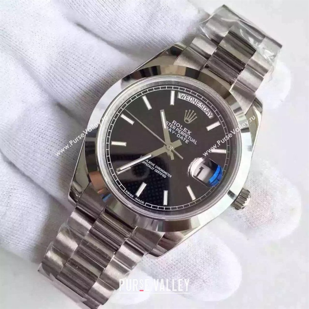 rolex day-date automatic watch 41mm black (kana-210222-02)