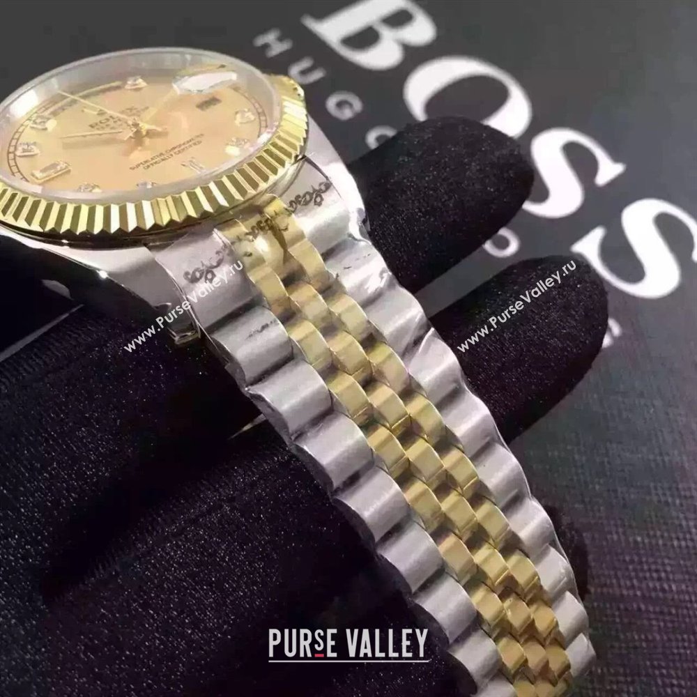 rolex day-date automatic watch 41mm gold/silver (kana-210222-03)