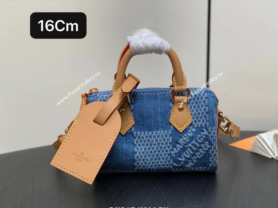 louis vuitton Damier Denim 3D Nano speedy bag 2024 (kiki-240422-01)