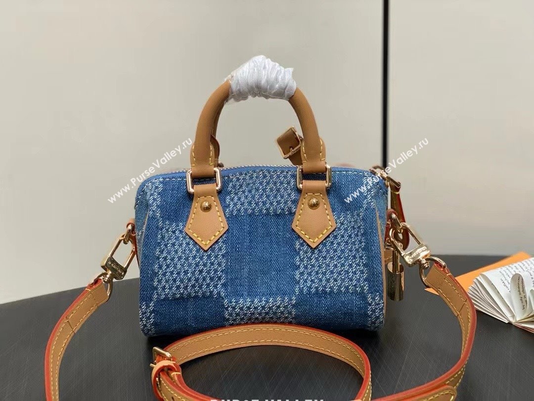 louis vuitton Damier Denim 3D Nano speedy bag 2024 (kiki-240422-01)