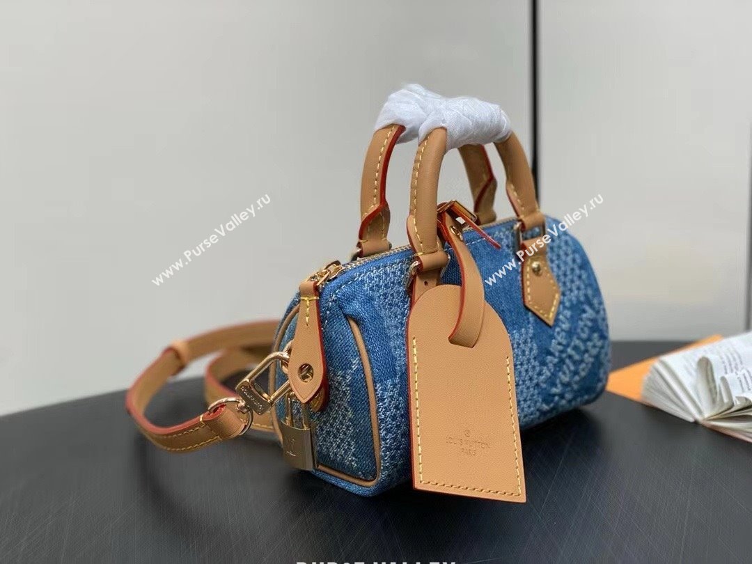 louis vuitton Damier Denim 3D Nano speedy bag 2024 (kiki-240422-01)