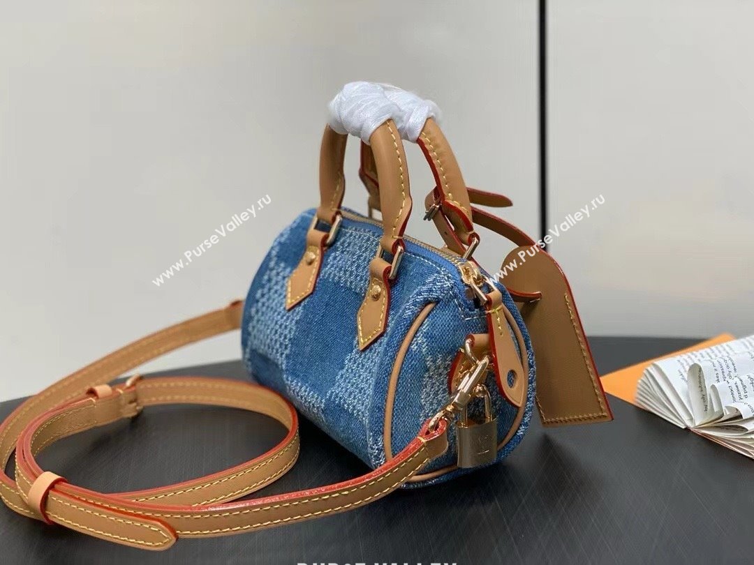 louis vuitton Damier Denim 3D Nano speedy bag 2024 (kiki-240422-01)