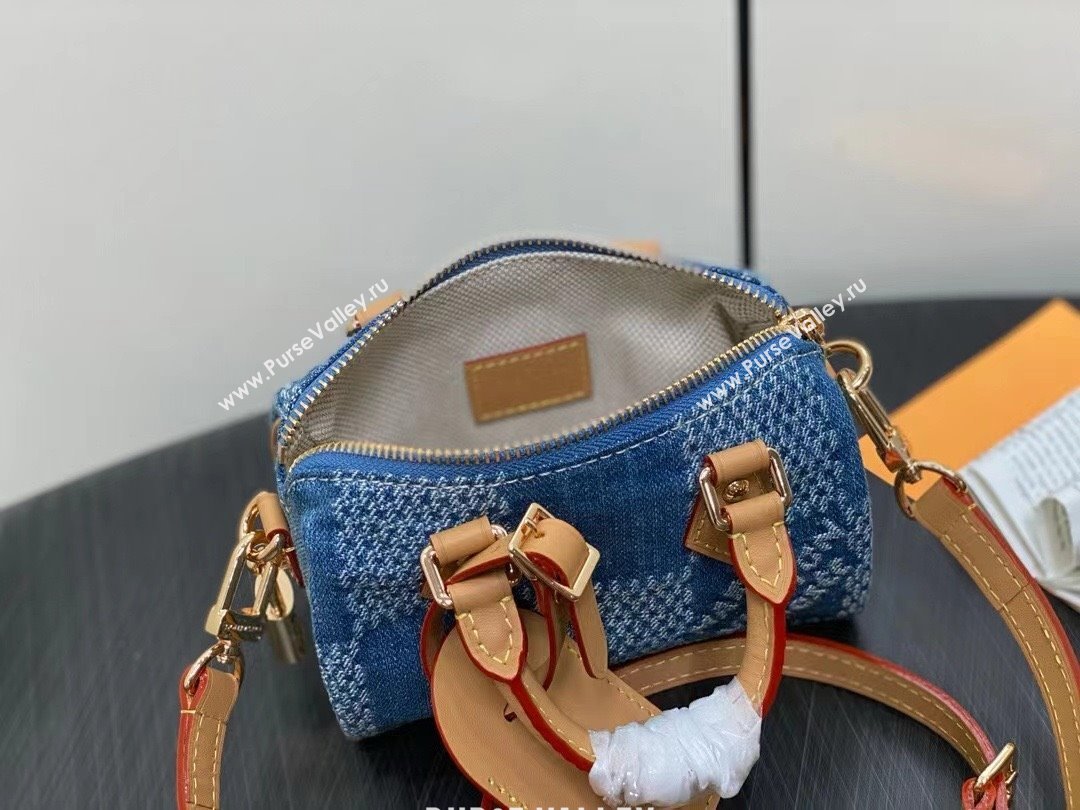 louis vuitton Damier Denim 3D Nano speedy bag 2024 (kiki-240422-01)