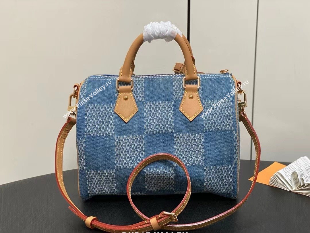 louis vuitton Damier Denim 3D speedy 25 bag 2024 (kiki-240422-02)