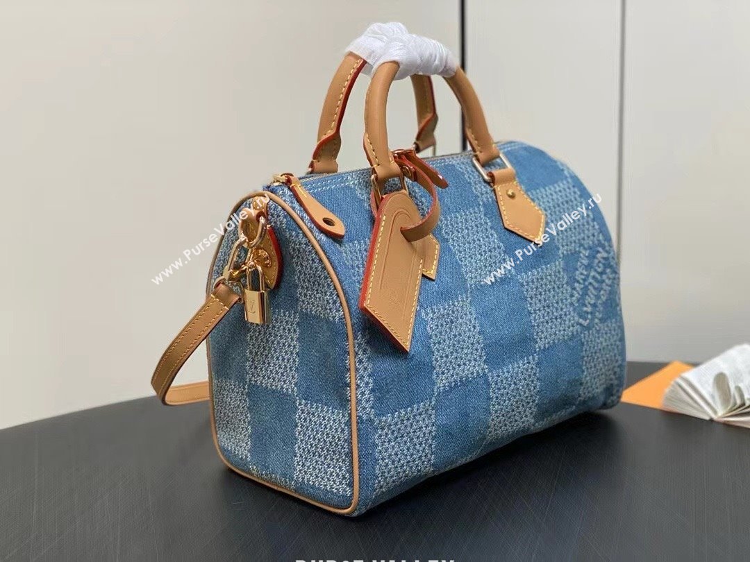 louis vuitton Damier Denim 3D speedy 25 bag 2024 (kiki-240422-02)