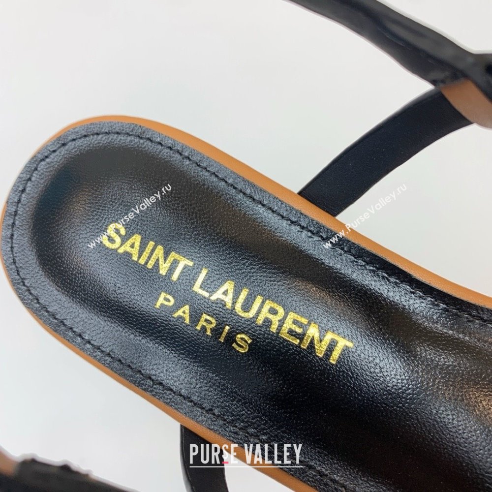 Saint Laurent cassandra sandals in vegetable-tanned leather MARRON GOLD 2024 (KAOLA-240320-02)