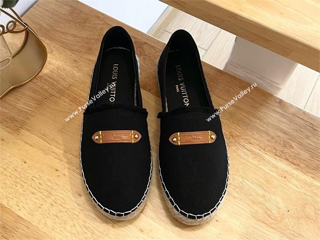 Louis Vuitton Helios Flat Espadrille black 2024 (kaola-240322-01)