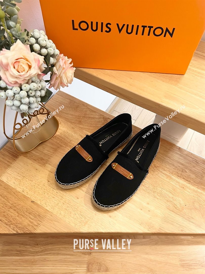 Louis Vuitton Helios Flat Espadrille black 2024 (kaola-240322-01)