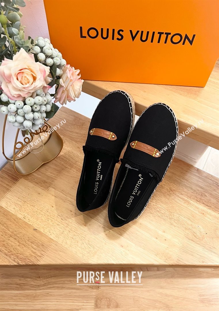 Louis Vuitton Helios Flat Espadrille black 2024 (kaola-240322-01)