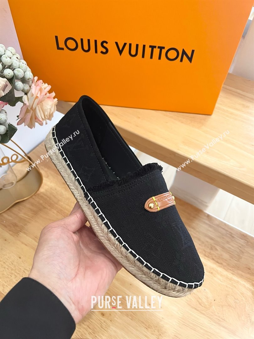 Louis Vuitton Helios Flat Espadrille black 2024 (kaola-240322-01)