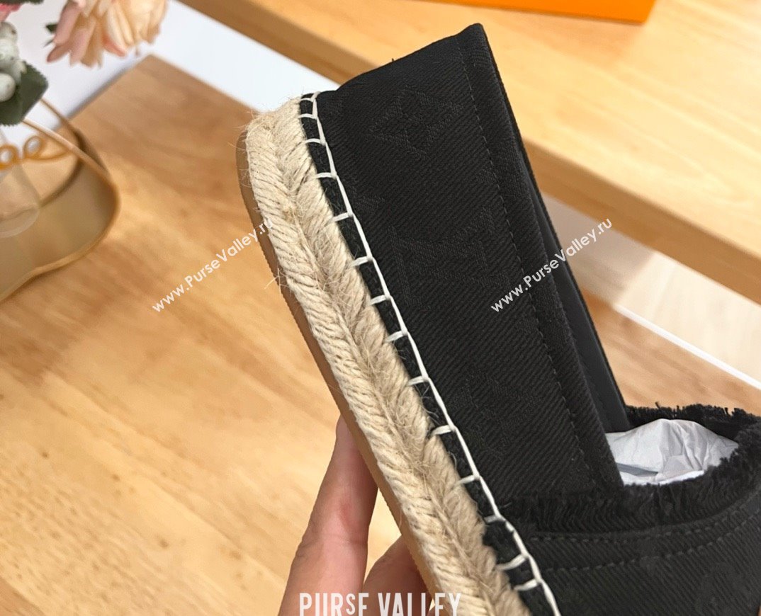 Louis Vuitton Helios Flat Espadrille black 2024 (kaola-240322-01)