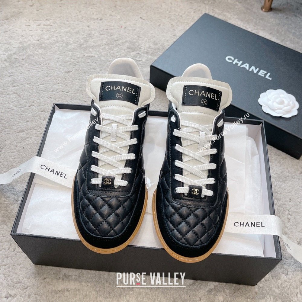 chanel black Calfskin & Suede Calfskin sneakers G45335 2023 (ssxy-231013-04)