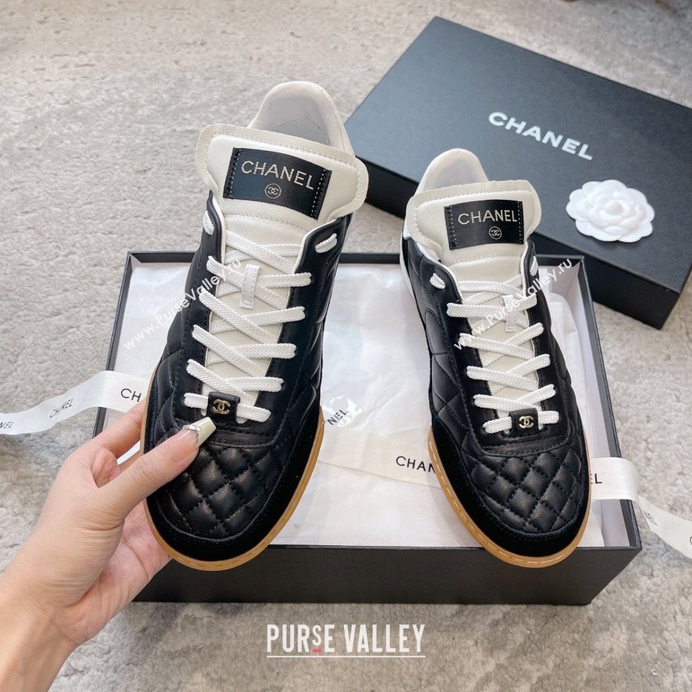 chanel black Calfskin & Suede Calfskin sneakers G45335 2023 (ssxy-231013-04)