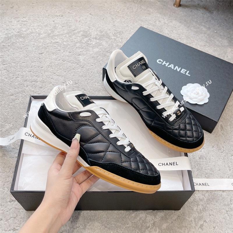 chanel black Calfskin & Suede Calfskin sneakers G45335 2023 (ssxy-231013-04)