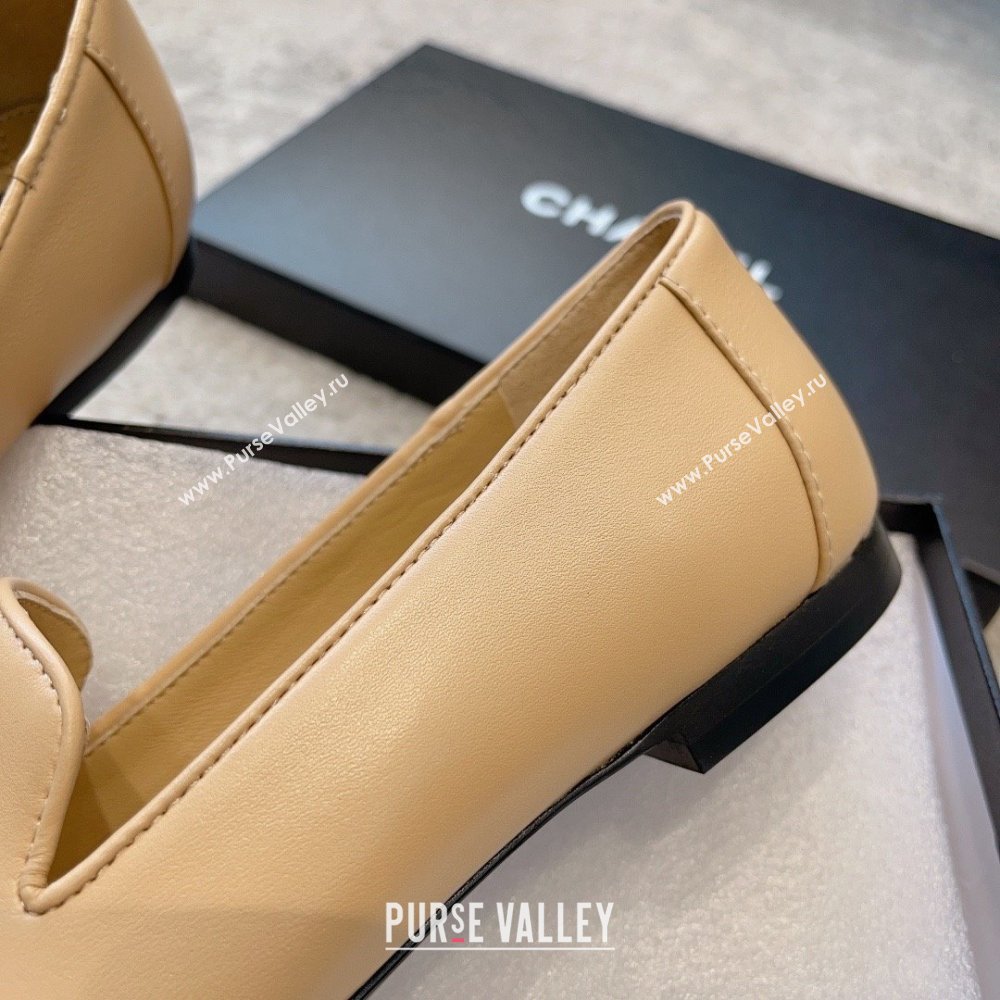 chanel Lambskin & Grosgrain apricot & Black Moccasins G45276 2023 (ssxy-231013-06)