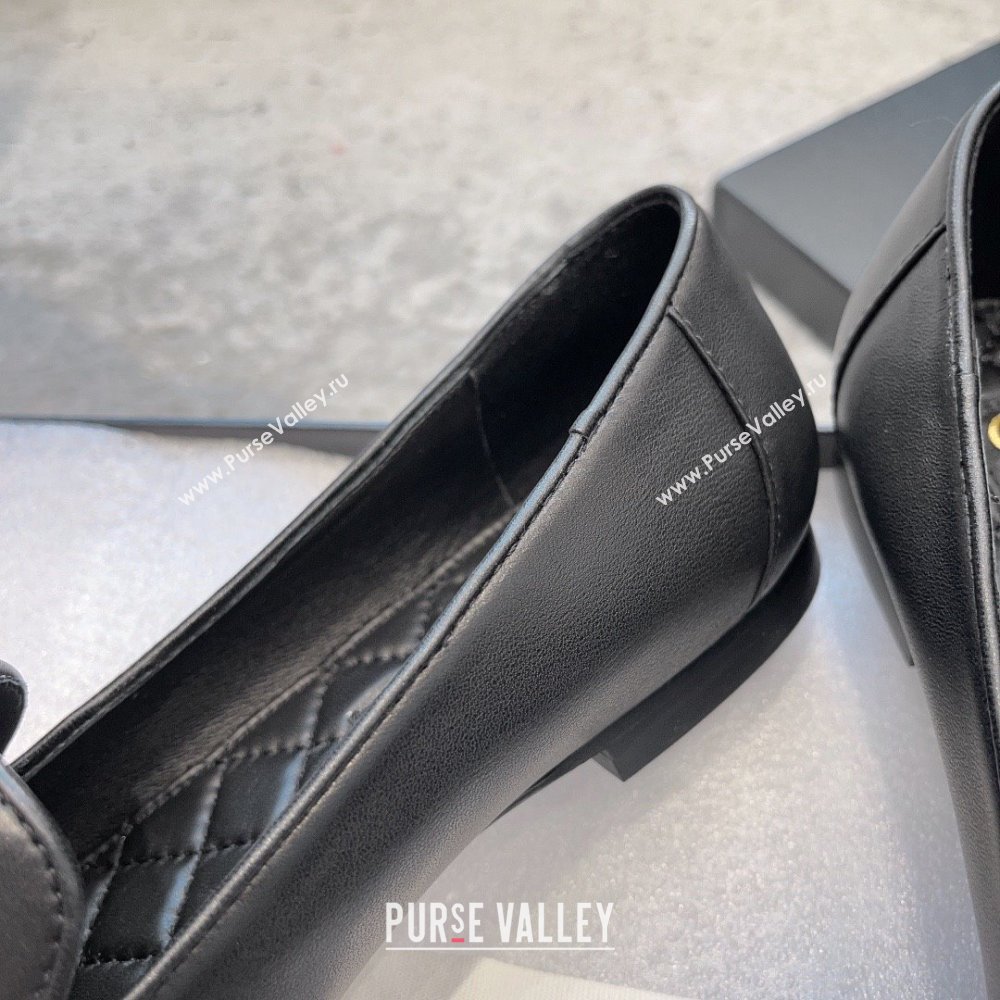 chanel Lambskin & Grosgrain Black Moccasins G45276 2023 (ssxy-231013-07)