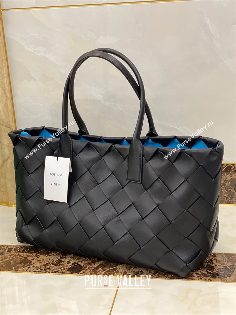 Bottega Veneta Intrecciato Nappa arco tote bag black/blue 2021 (misu-210226-05)