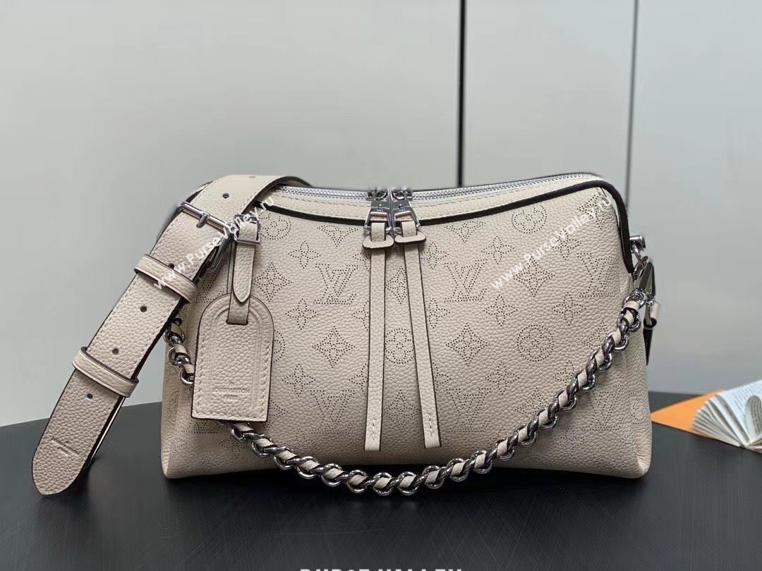 louis vuitton hand it all PM bag in mahina leather CREAM 2024 (kiki-240322-01)