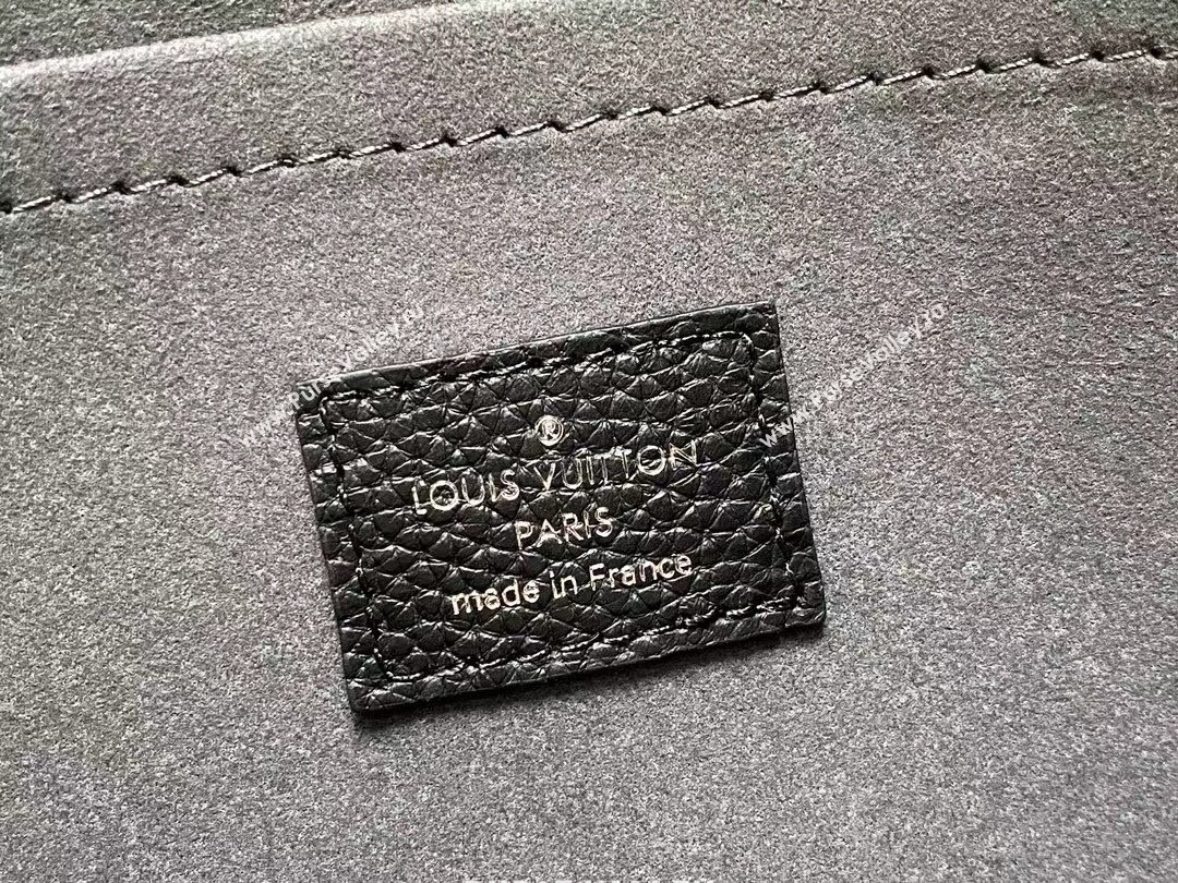 louis vuitton hand it all PM bag in mahina leather BLACK 2024 (kiki-240322-03)
