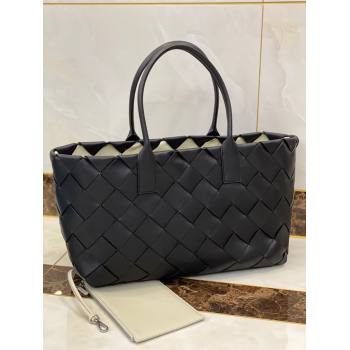 Bottega Veneta Intrecciato Nappa arco tote bag black/white 2021 (misu-210226-06)