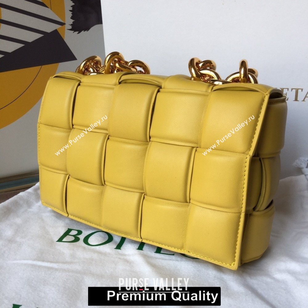 Bottega Veneta THE CHAIN CASSETTE shoulder bag yellow/gold 2020 (wante-6923)