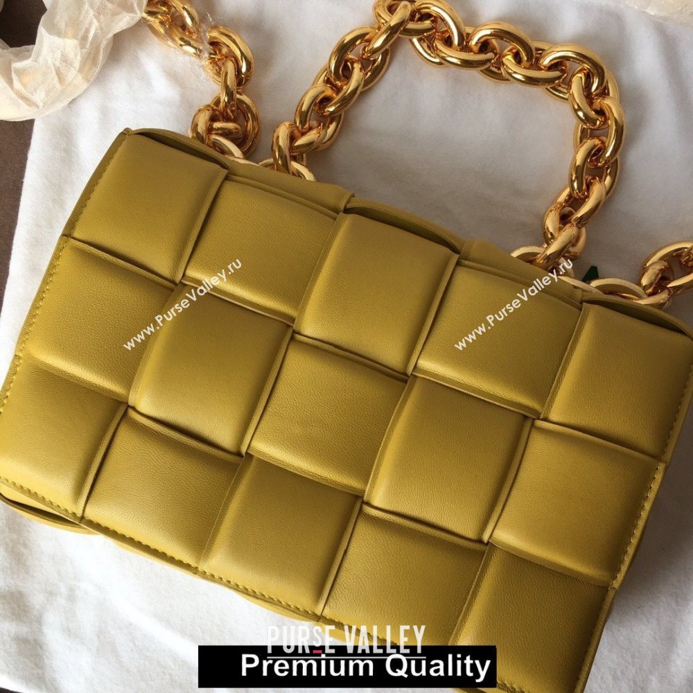 Bottega Veneta THE CHAIN CASSETTE shoulder bag yellow/gold 2020 (wante-6923)