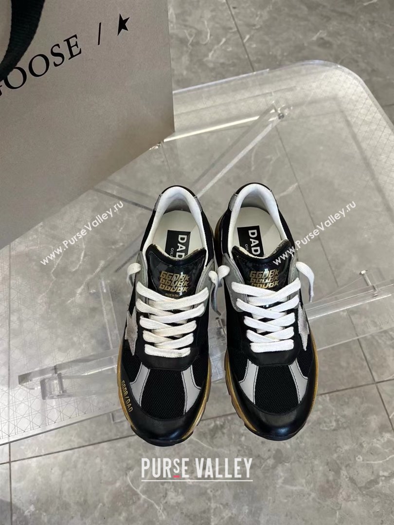 golden goose Dad-Star in black mesh and nappa with ice-colored star sneakers 2024 (danni-240129-03)