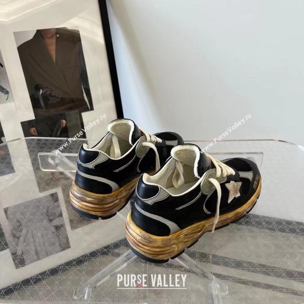 golden goose Dad-Star in black mesh and nappa with ice-colored star sneakers 2024 (danni-240129-03)