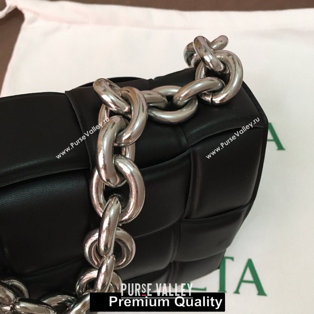 Bottega Veneta THE CHAIN CASSETTE shoulder bag black/silver 2020 (wante-8913)