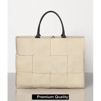 Bottega Veneta white canvas ARCO TOTE bag 2020 (wante-6127)