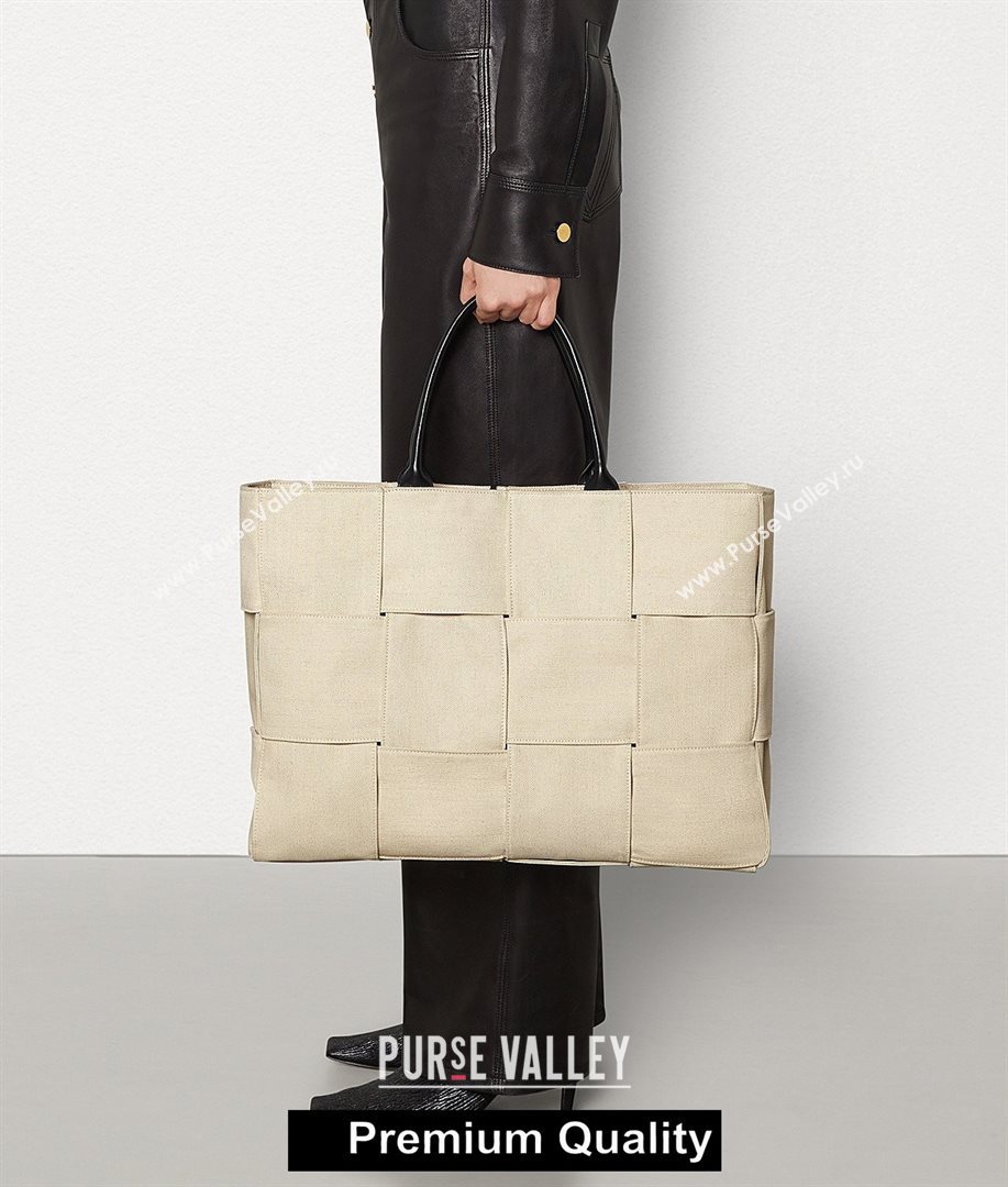 Bottega Veneta white canvas ARCO TOTE bag 2020 (wante-6127)