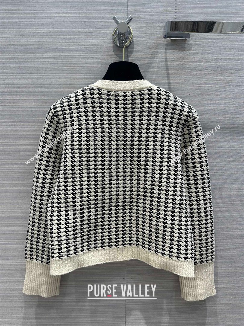 dior Black and White Houndstooth Technical Cotton Knit Twin-Set 2024 SPRING (QIQI-231214-20)