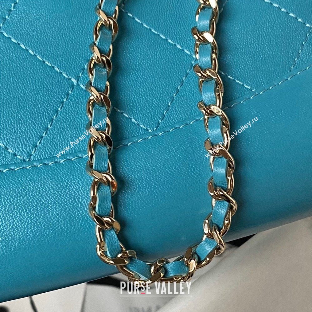 Chanel 31 nano Shopping Bag in Calfskin blue 2024 (JIYUAN-231215-13)