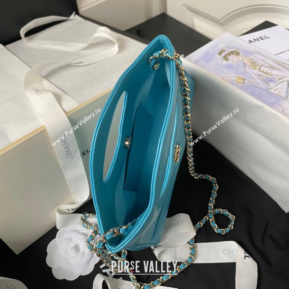 Chanel 31 nano Shopping Bag in Calfskin blue 2024 (JIYUAN-231215-13)