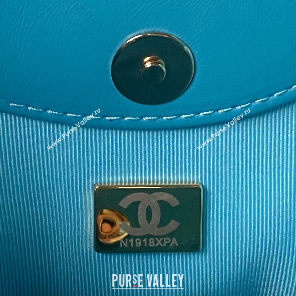 Chanel 31 nano Shopping Bag in Calfskin blue 2024 (JIYUAN-231215-13)