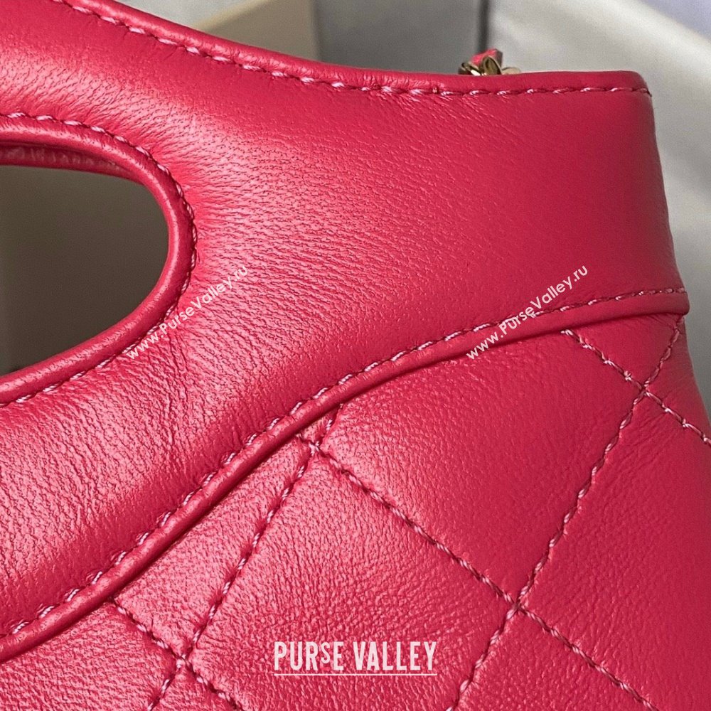 Chanel 31 nano Shopping Bag in Calfskin fuchsia 2024 (JIYUAN-231215-16)