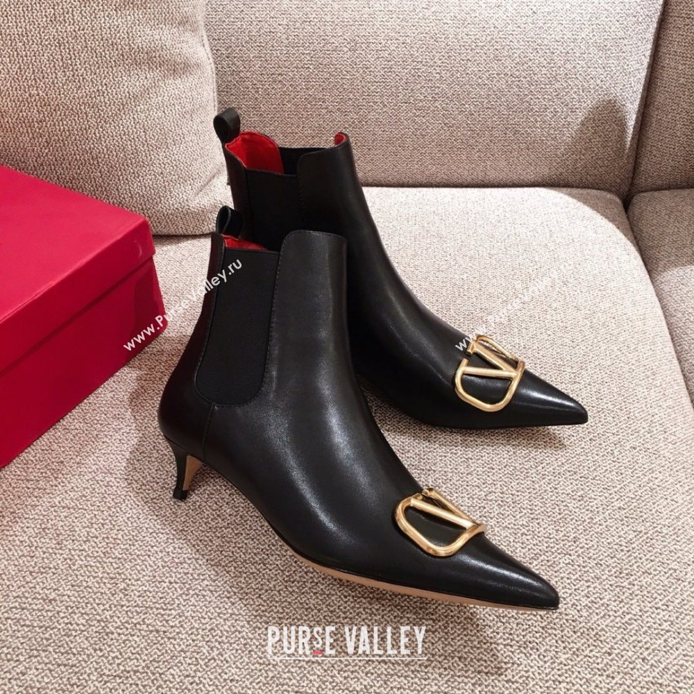 valentino 4cm heel GARAVANI VLogo Signature calfskin Ankle Boot black 2020 (kaola-201118-h)