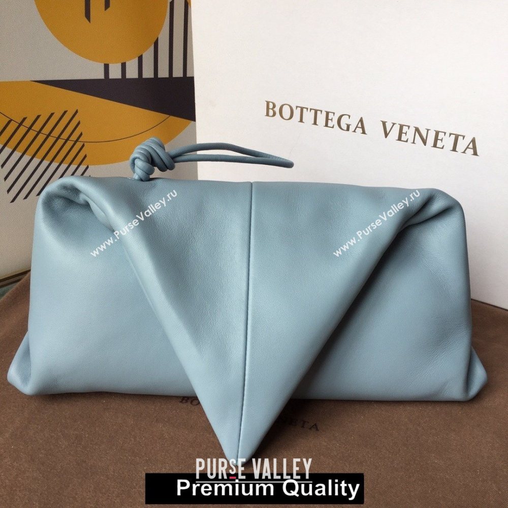 Bottega Veneta Angular clutch bag with triangular fold ice blue 2020 (misu-5120)