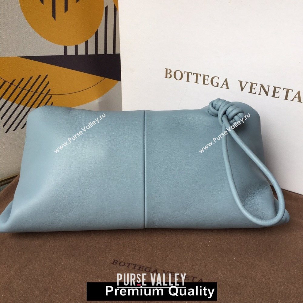 Bottega Veneta Angular clutch bag with triangular fold ice blue 2020 (misu-5120)