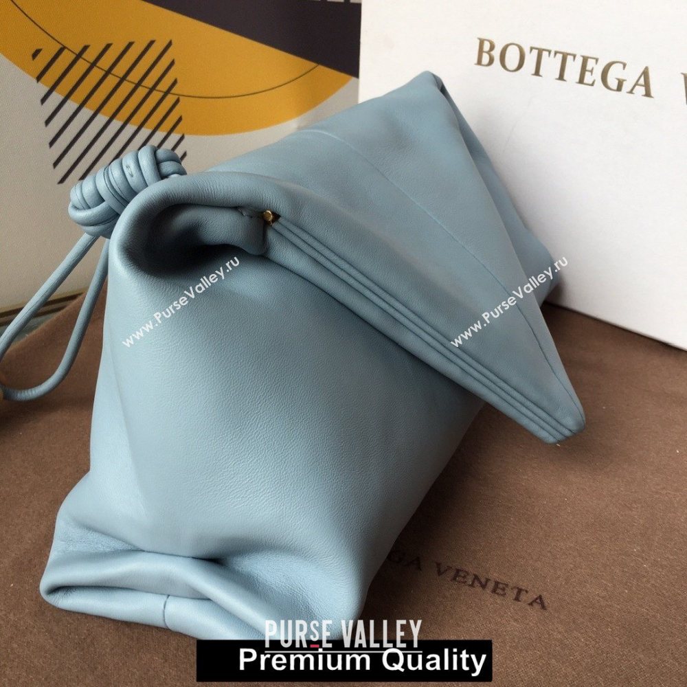 Bottega Veneta Angular clutch bag with triangular fold ice blue 2020 (misu-5120)