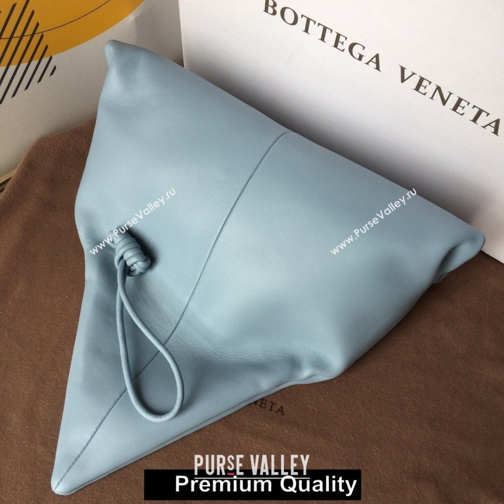 Bottega Veneta Angular clutch bag with triangular fold ice blue 2020 (misu-5120)
