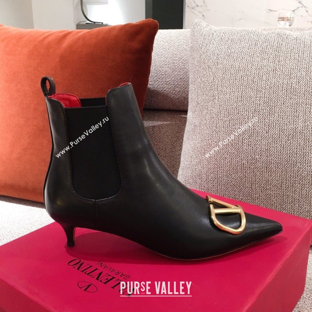 valentino 4cm heel GARAVANI VLogo Signature calfskin Ankle Boot black 2020 (kaola-201118-h)