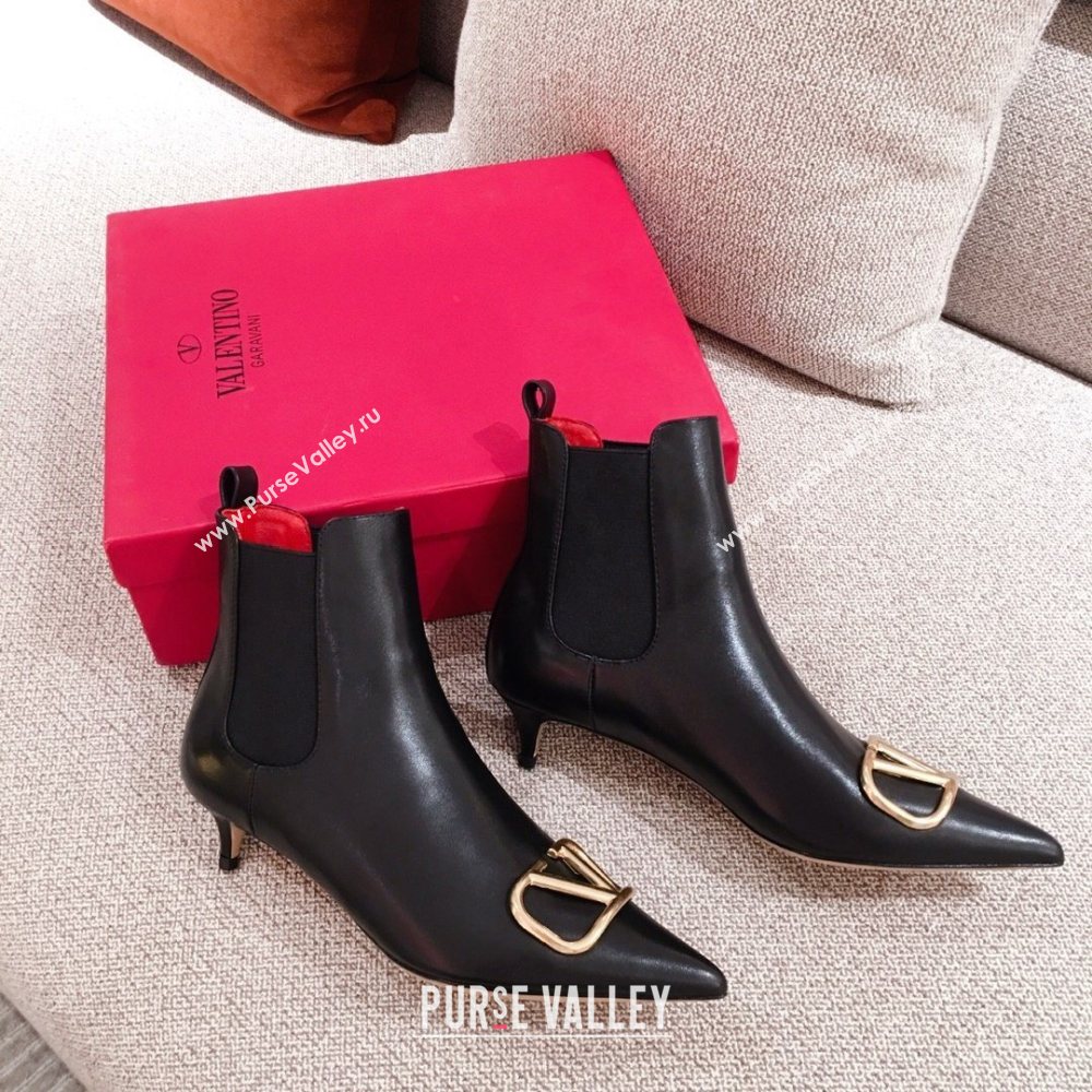 valentino 4cm heel GARAVANI VLogo Signature calfskin Ankle Boot black 2020 (kaola-201118-h)